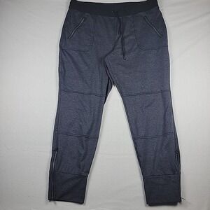 Athleta Flux Street Jogger Sweatpants Gray Heather‎ Sz XL Drawstring Zip Ankle